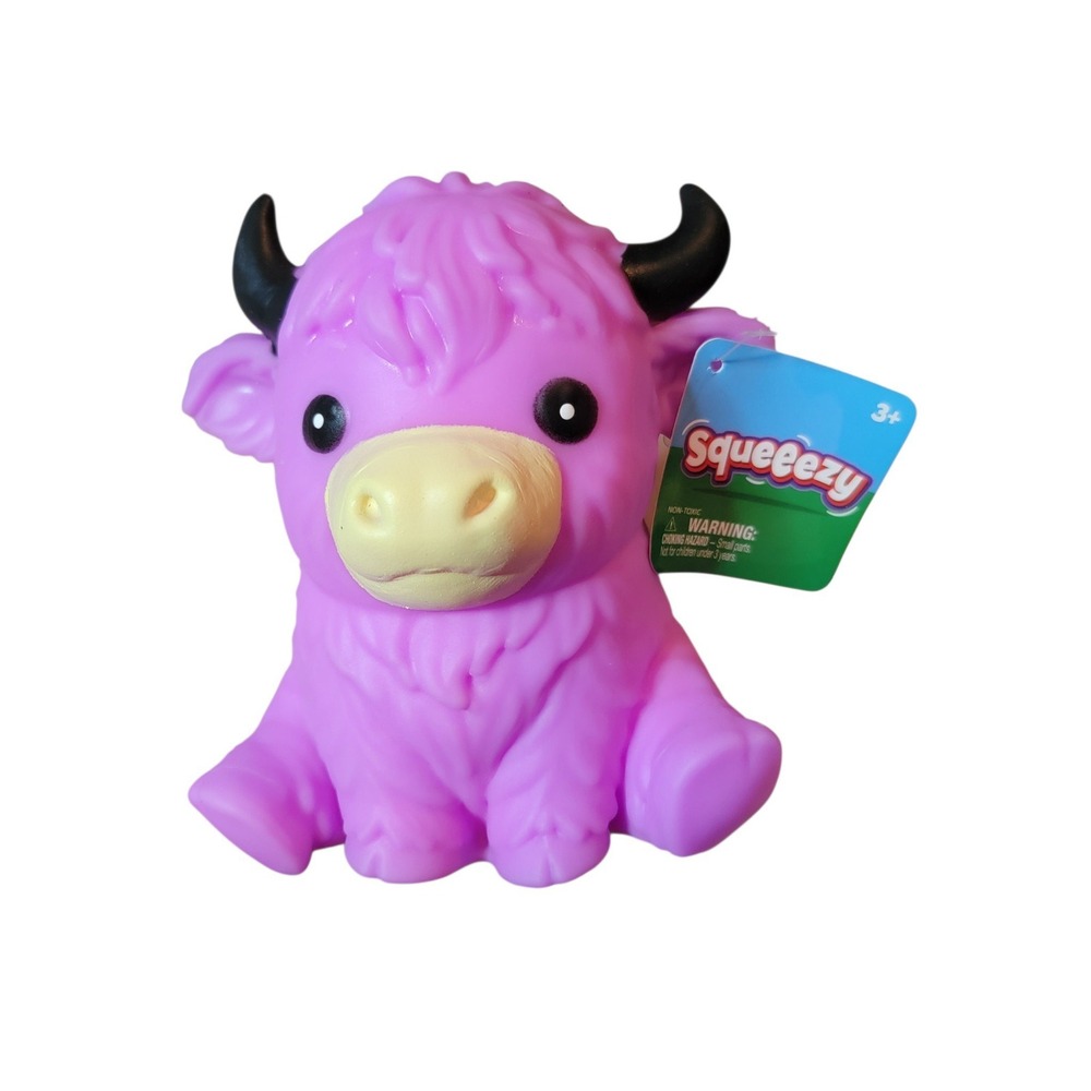 Cow Squeezy Toy highland 5" Purple New Slow Rise Sensory Squishy 671492